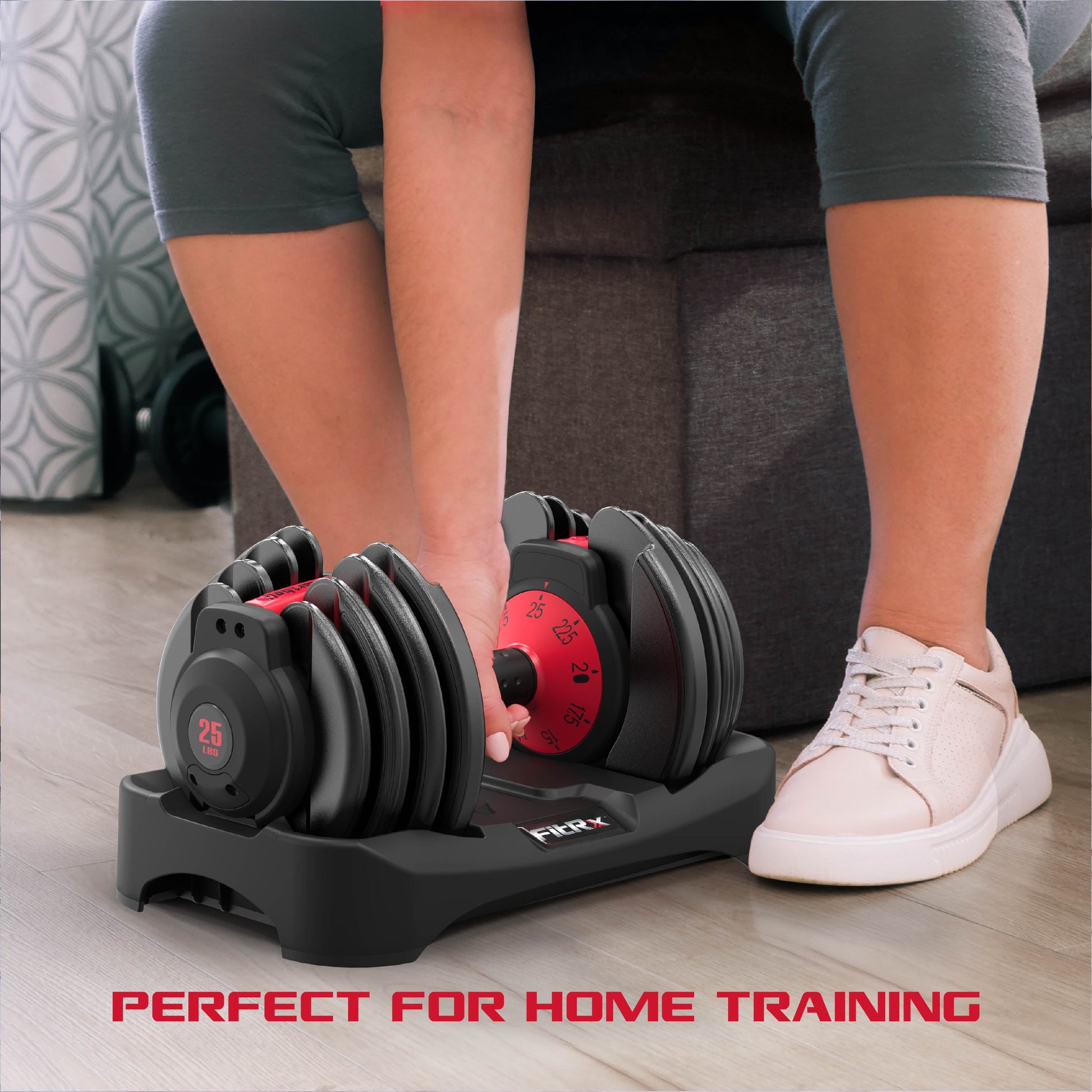 Smartbell, 25Lbs. Quick-Select 9 in 1 Adjustable Dumbbell for Home Gym, 5-25Lbs. Weight in 2.5Lbs Increments